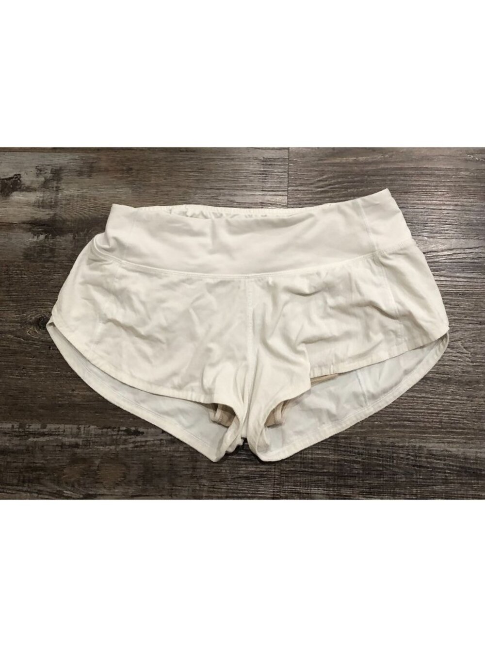 Lululemon Womens Size 2 White Speed Up Shorts Athletic Running Work Out